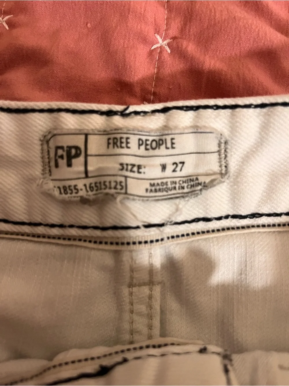 Free People White Denim Cutoff Shorts High Rise Raw Hem Festival Boho Y2K 27